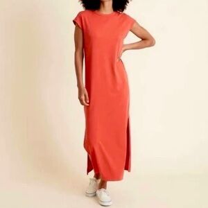 Marine Layer Taylor Organic Cotton & Modal Stretch Knit Maxi Dress, NEW
